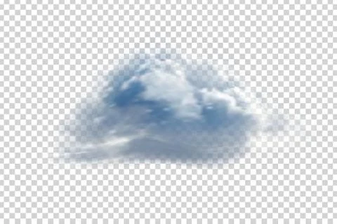 Vector realistic isolated cloud on transparent background. Stock Illustration