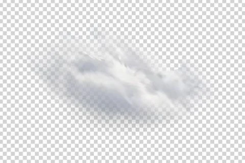 Vector realistic isolated cloud on transparent background. Stock Illustration