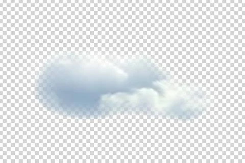 Vector realistic isolated cloud on transparent background. Stock Illustration