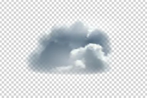 Vector realistic isolated cloud on transparent background. Stock Illustration