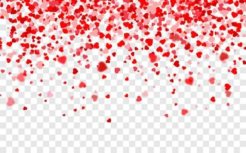 Vector realistic isolated heart confetti on the transparent background for de Stock Illustration