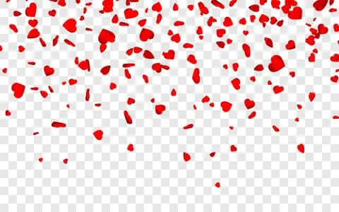 Vector realistic isolated heart confetti on the transparent background for de Stock Illustration