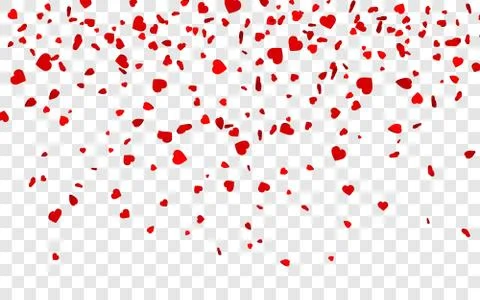Vector realistic isolated heart confetti on the transparent background for de Stock Illustration