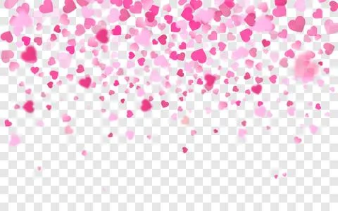Vector realistic isolated heart confetti on the transparent background for de Stock Illustration