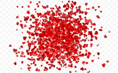Vector realistic isolated heart confetti on the transparent background for de Stock Illustration