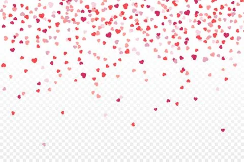 Vector realistic isolated heart confetti on the transparent background for de Stock Illustration
