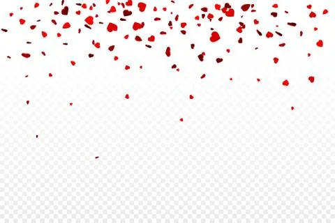 Vector realistic isolated heart confetti on the transparent background for de Stock Illustration