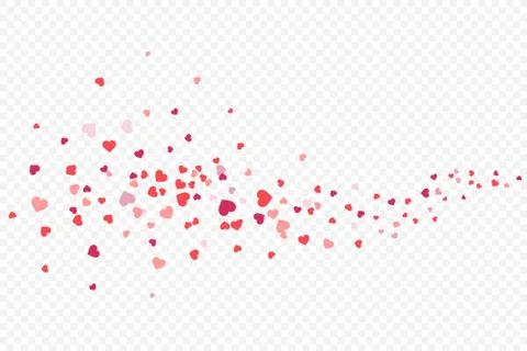 Vector realistic isolated heart confetti on the transparent background for de Stock Illustration