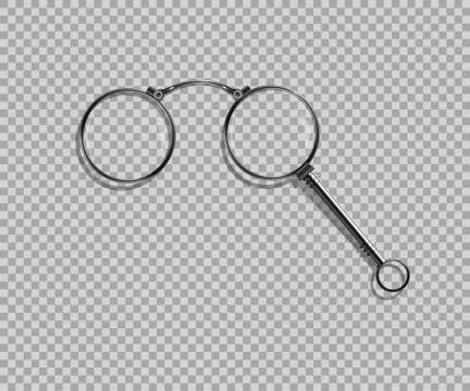 Vector realistic isolated lorgnette on transparent background. Stock Illustration