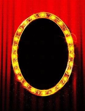 Vector realistic isolated rel lightbox marquee oval frame Stock Illustration
