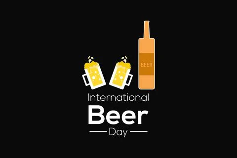 Vector realistic isolated typography logo for International Beer Day Stock Illustration