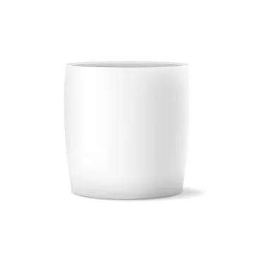 Vector of realistic isolated white flower pot on white background. Vector ill Stock Illustration