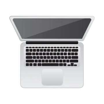 Vector realistic laptop icon top view Stock Illustration
