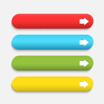 Vector  realistic Matted color Web  buttons  with arrow symbol Stock Illustration