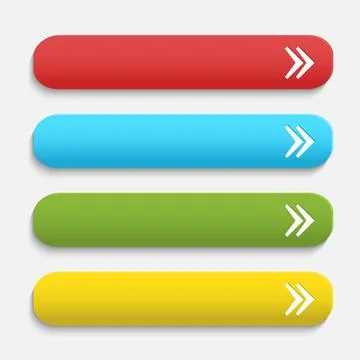 Vector realistic Matted color Web buttons with arrow symbol i Vector reali... Stock Photos