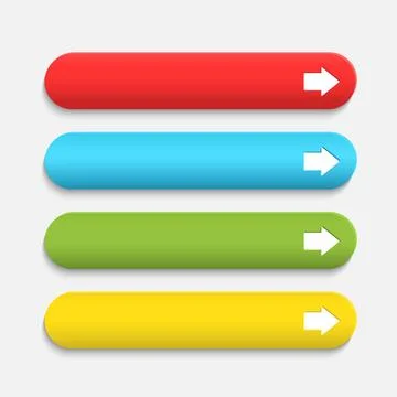 Vector realistic Matted color Web buttons with arrow symbol Vector realist... Foto stock