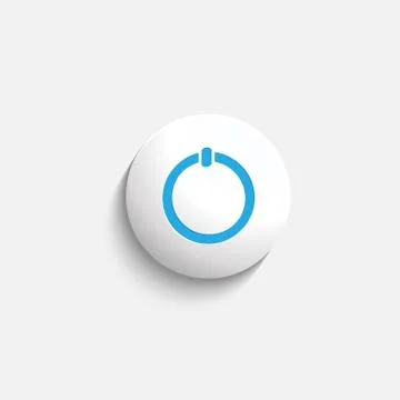 Vector  realistic Matted white color Web  power,start,push  butt Stock Illustration