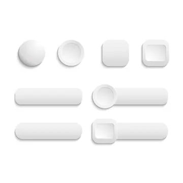 Vector  realistic Matted white color Web  buttons  symbol set is Stock Illustration