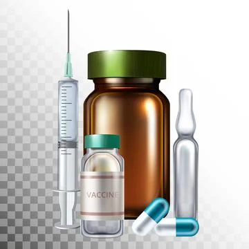 Vector realistic medical objects, pharmaceutical products mockup. Thermometer Stock Illustration
