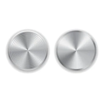 Vector realistic metal button Stock Illustration