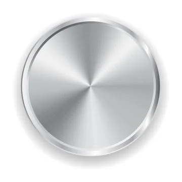 Vector realistic metal grey button for domestic electronics Illustrazione stock