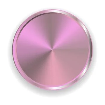 Vector realistic metal pink button Stock Illustration
