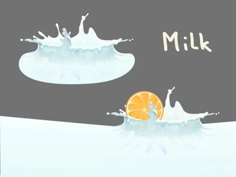 Vector realistic  milk splash Stock Illustration