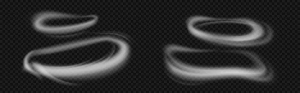 Vector realistic mockup of white circle smoke Stock Illustration