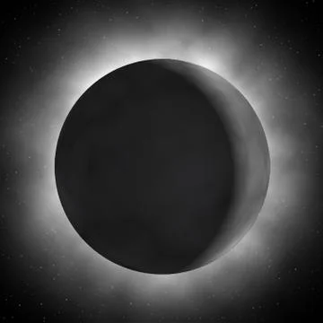 Vector realistic moon. Space illustration with moon and stars. Stock Illustration