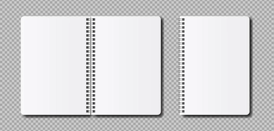 Vector realistic open notepad template. 스톡 일러스트