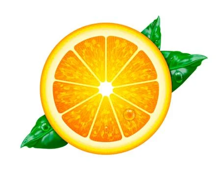 Vector realistic orange. Illustration from a mesh gradient. Ilustração Stock