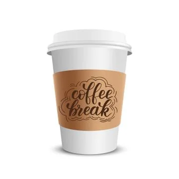 Vector realistic paper coffee cup Stock Illustration