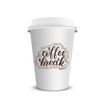 Vector realistic paper coffee cup Stock Illustration