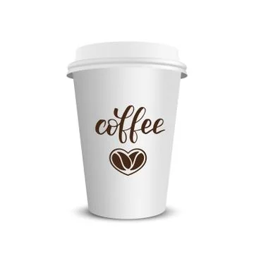 Vector realistic paper coffee cup Stock Illustration