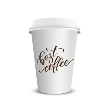Vector realistic paper coffee cup Stock Illustration