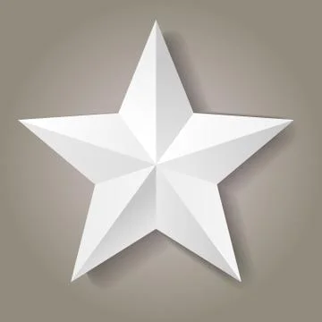 Vector realistic paper star on grey background Stock Illustration