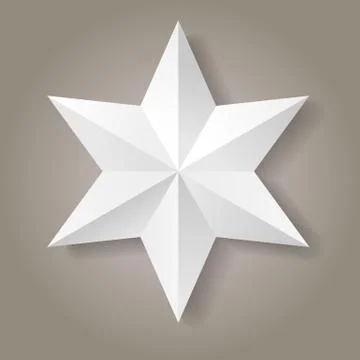 Vector realistic paper star on grey background Stock Illustration