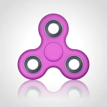 Vector realistic pink hand fidget spinner toy stress relieving on white Stock Illustration