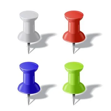 Vector realistic pins set 스톡 일러스트