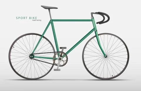 Vector realistic racing bicycle road racing on a light background Stock Illustration