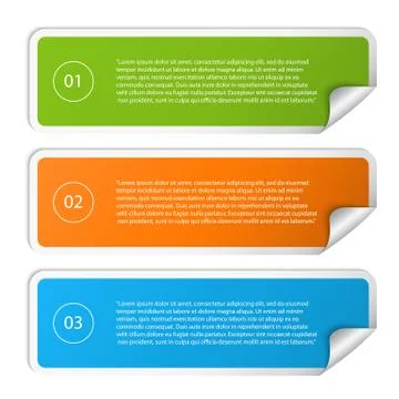 Vector realistic rectangular colorful Sticker set ,realistic template Stock Illustration