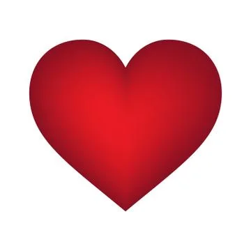 Vector realistic red heart on white background Stock Illustration