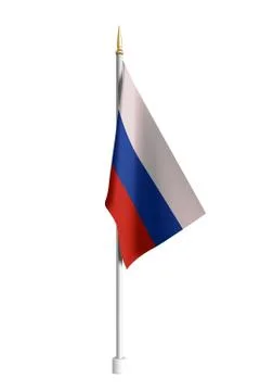 Vector realistic Russia Flag. 3D waving flag textile. Template for products Stock Illustration