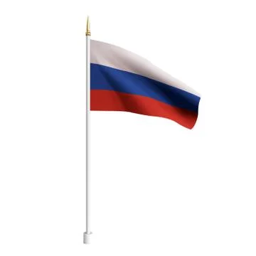 Vector realistic Russia Flag. 3D waving flag textile. Template for products Stock Illustration