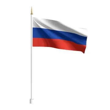 Vector realistic Russia Flag. 3D waving flag textile. Template for products Stock Illustration