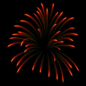 Vector realistic salute with red glowing splashes with particles. Stockillustratie