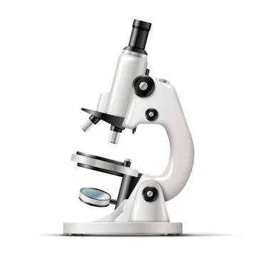 Vector realistic school laboratory microscope isolated on white Stock Illustration