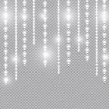 Vector realistic seamless light garlands isolated on transparent background Stock Illustration