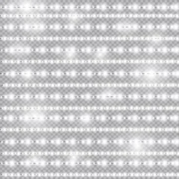 Vector realistic seamless light garlands isolated on transparent background Stock Illustration