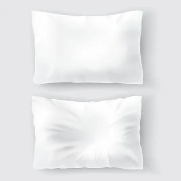 Vector realistic set with blank white pillows Illustrazione stock